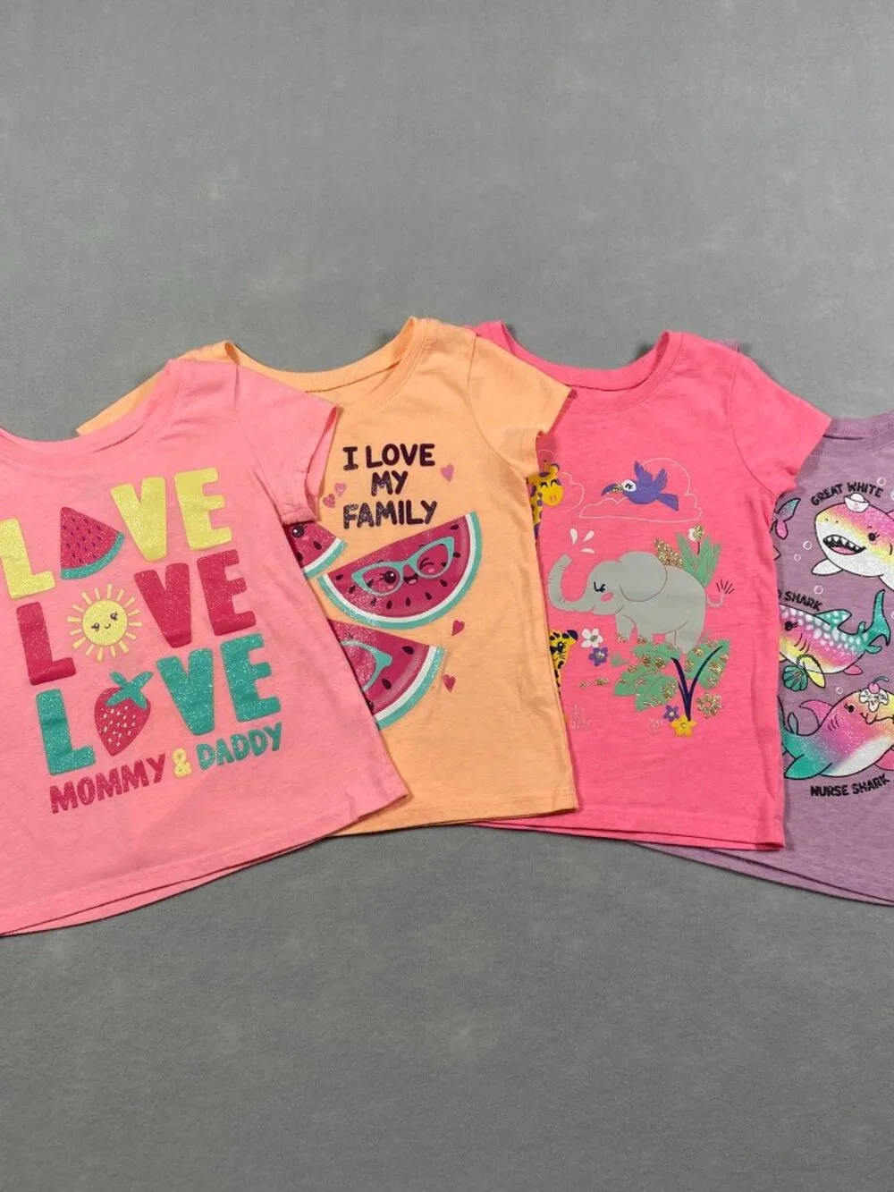 LOT OF 4: Children's Place Play Shirts, T-Shirt, Graphic Tees - Toddler Girls 3T